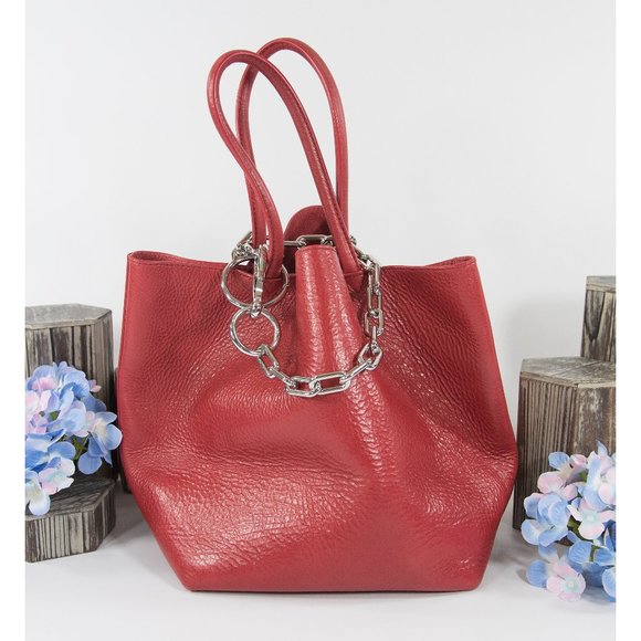 Alexander Wang Red Leather Small Roxy Tote - Picture 1 of 7